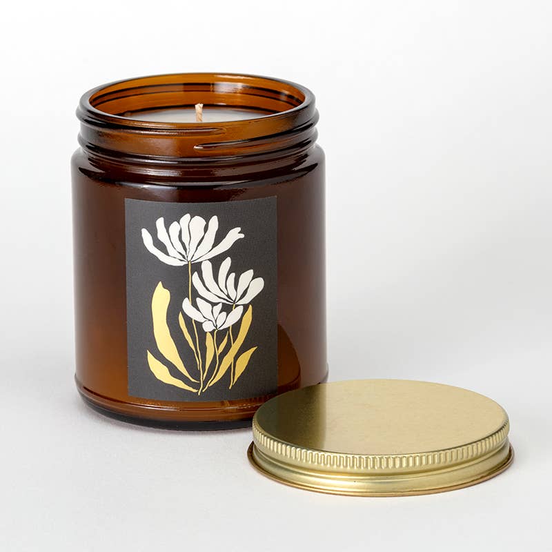Gilded Botanical Candle - Amber + Lavender