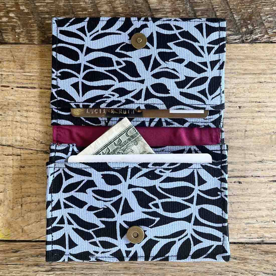 Canvas Card Holder - Mini Wallet - Botanical Prints